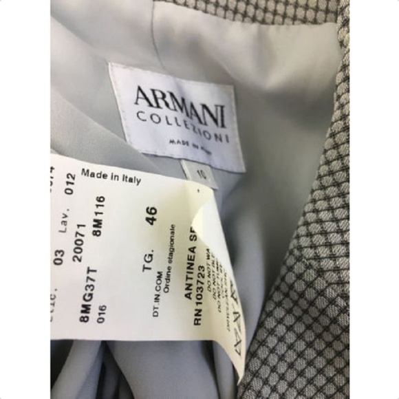 ARMANI COLLEZONI Designer Jacket Size 10 Gray - Picture 4 of 4